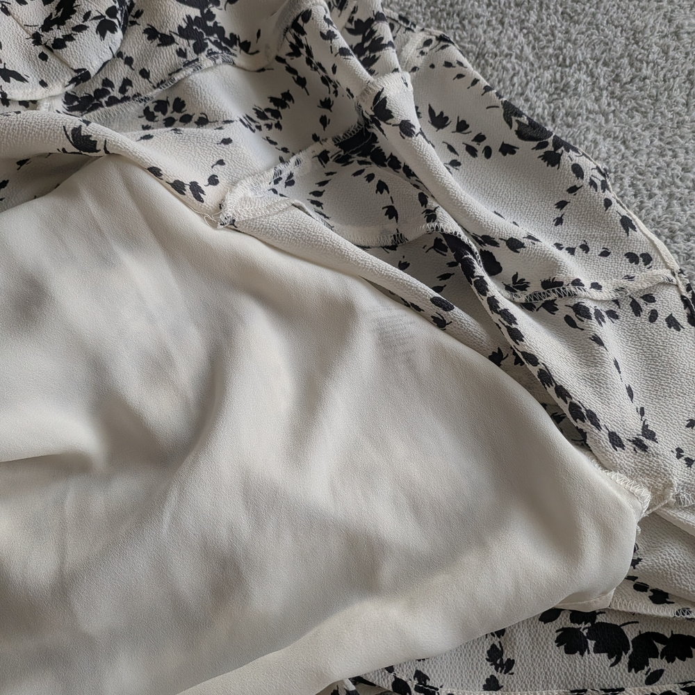 Talbots Black and Cream Floral Midi Dress - Picture 8 of 9